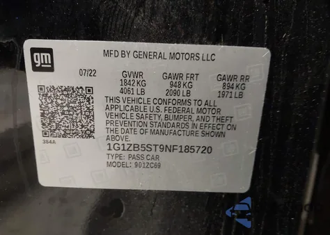 2022 Chevrolet Malibu Fwd Ls from USA, damaged, VIN 1G1ZB5ST9NF185720